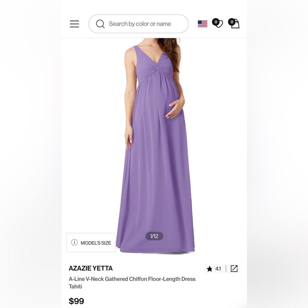 Azazie Maternity Yetta Bridesmaids/Formal Dress (Wisteria)